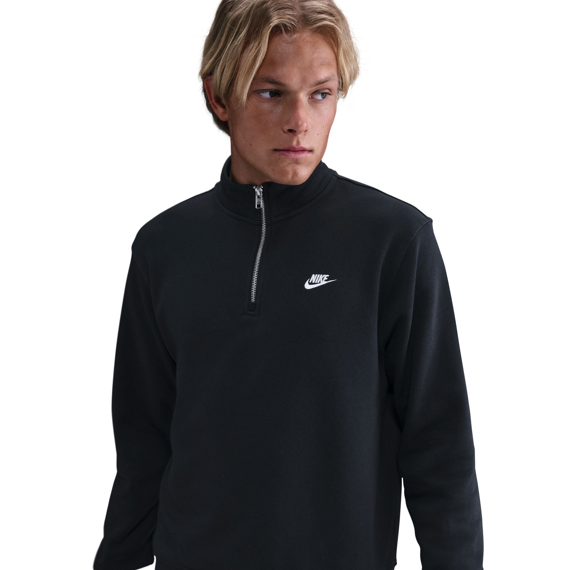 Nike Mens 1/2-Zip Fleece Top - Black