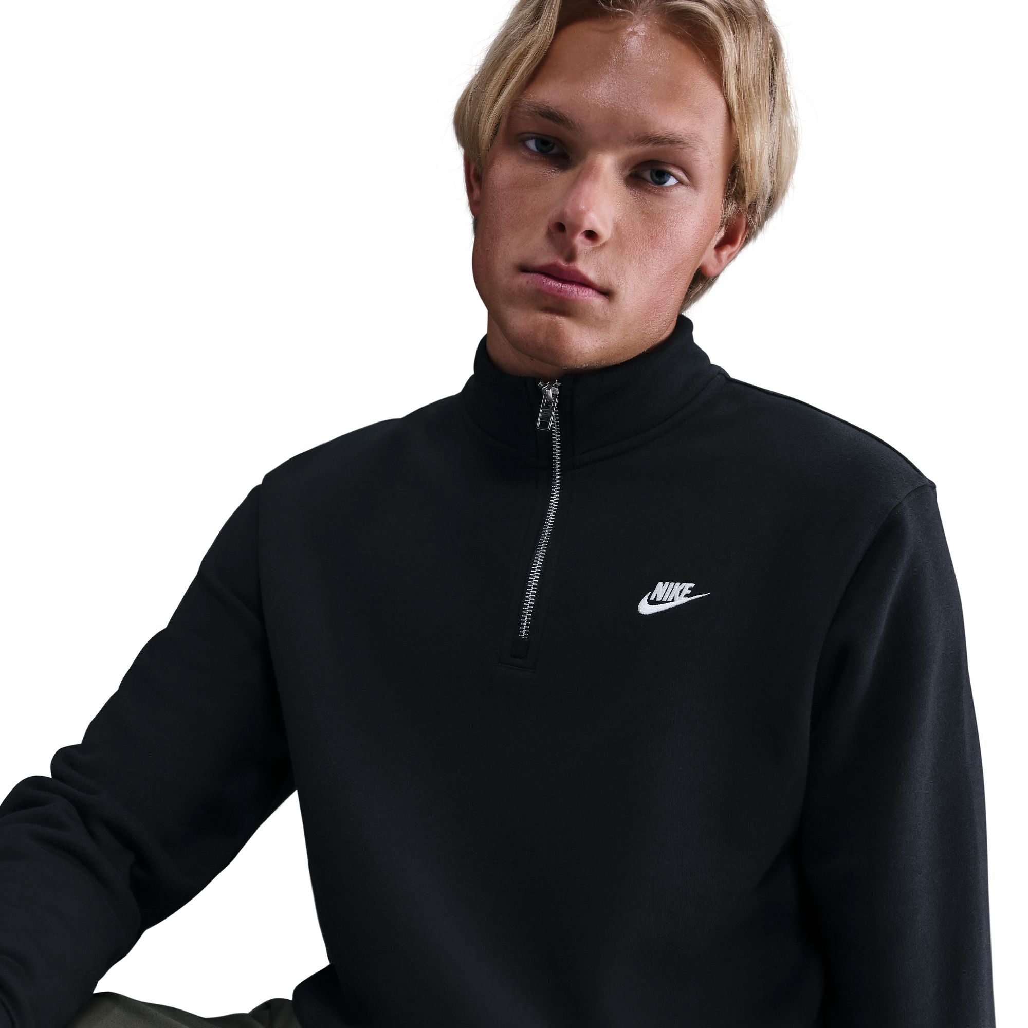 Nike Mens 1/2-Zip Fleece Top - Black