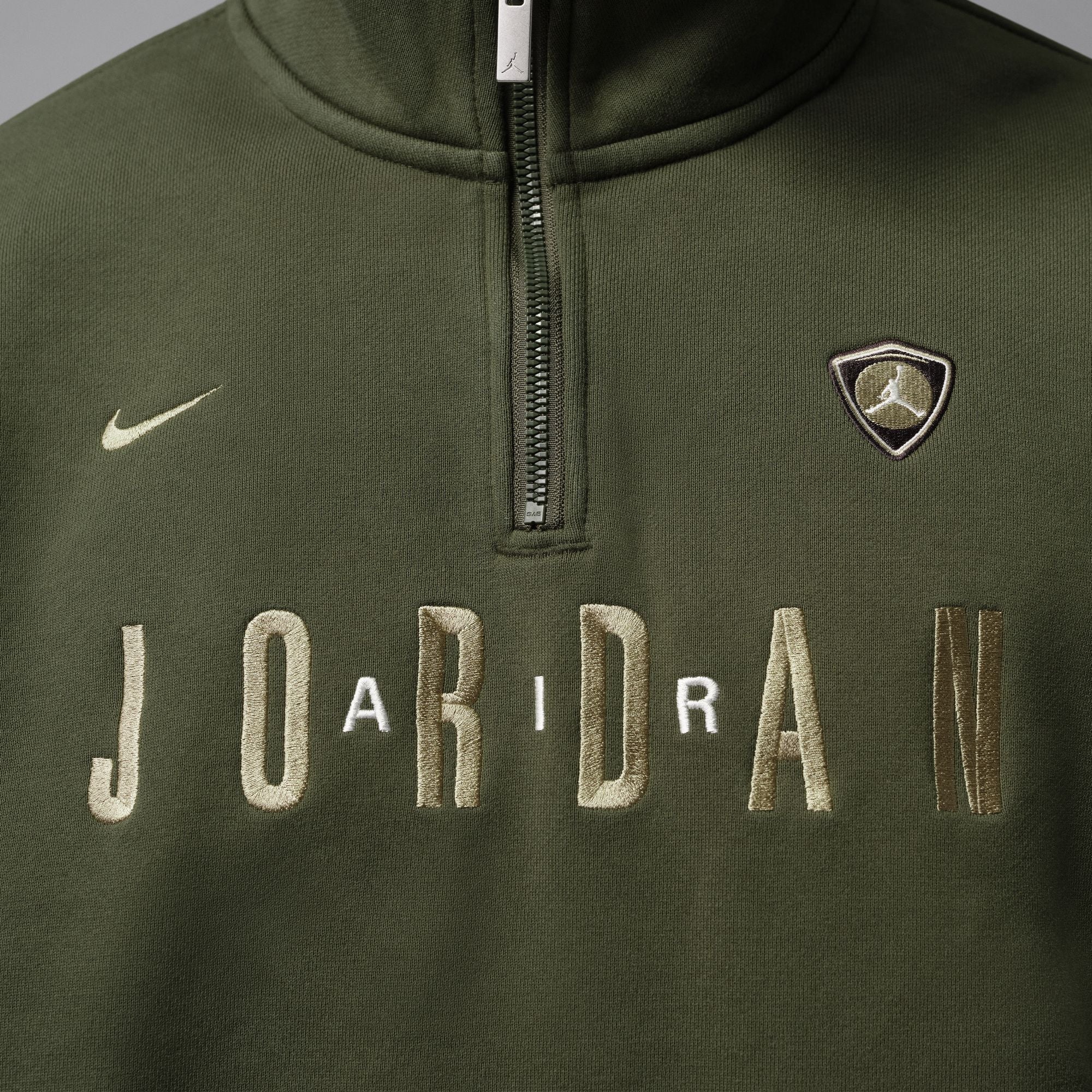 Air Jordan Mens Fleece 1/4 Zip - Cargo Khaki