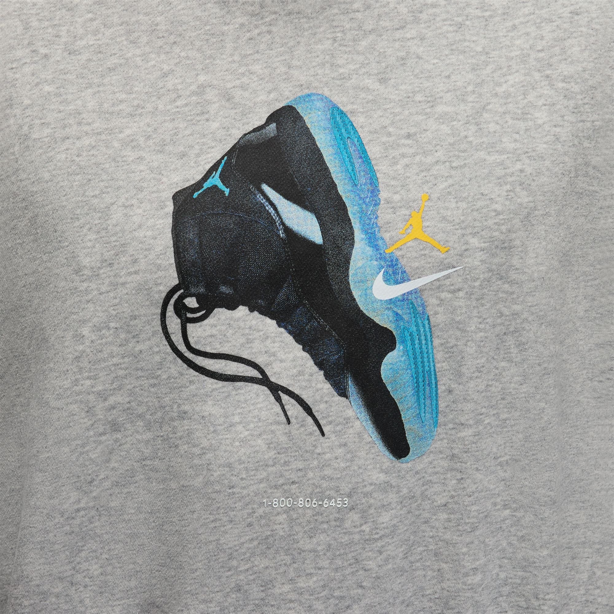 Air Jordan Mens Gamma Fleece Sweatshirt - Heather Grey