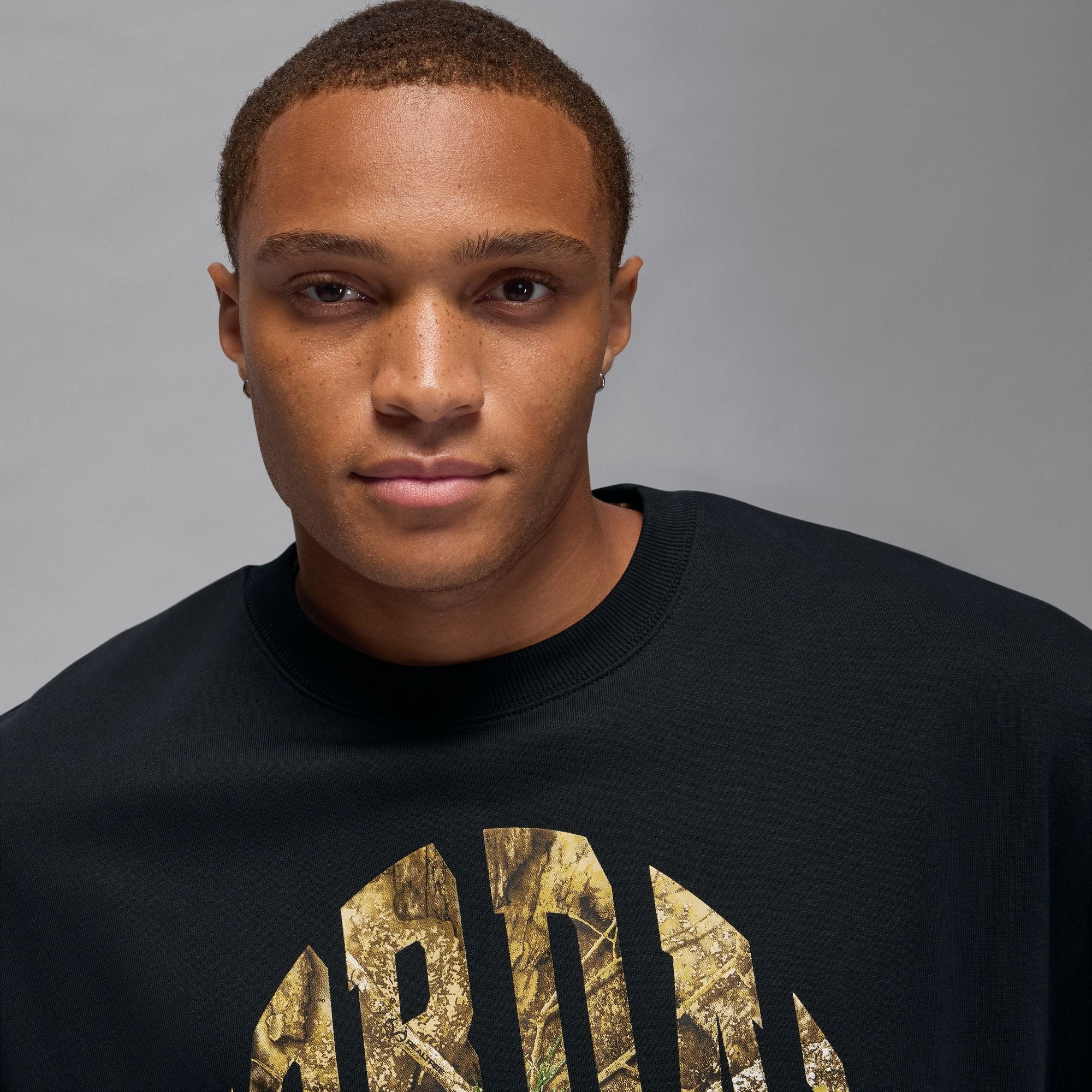 Air Jordan Mens French Terry Realtree Crewneck - Black