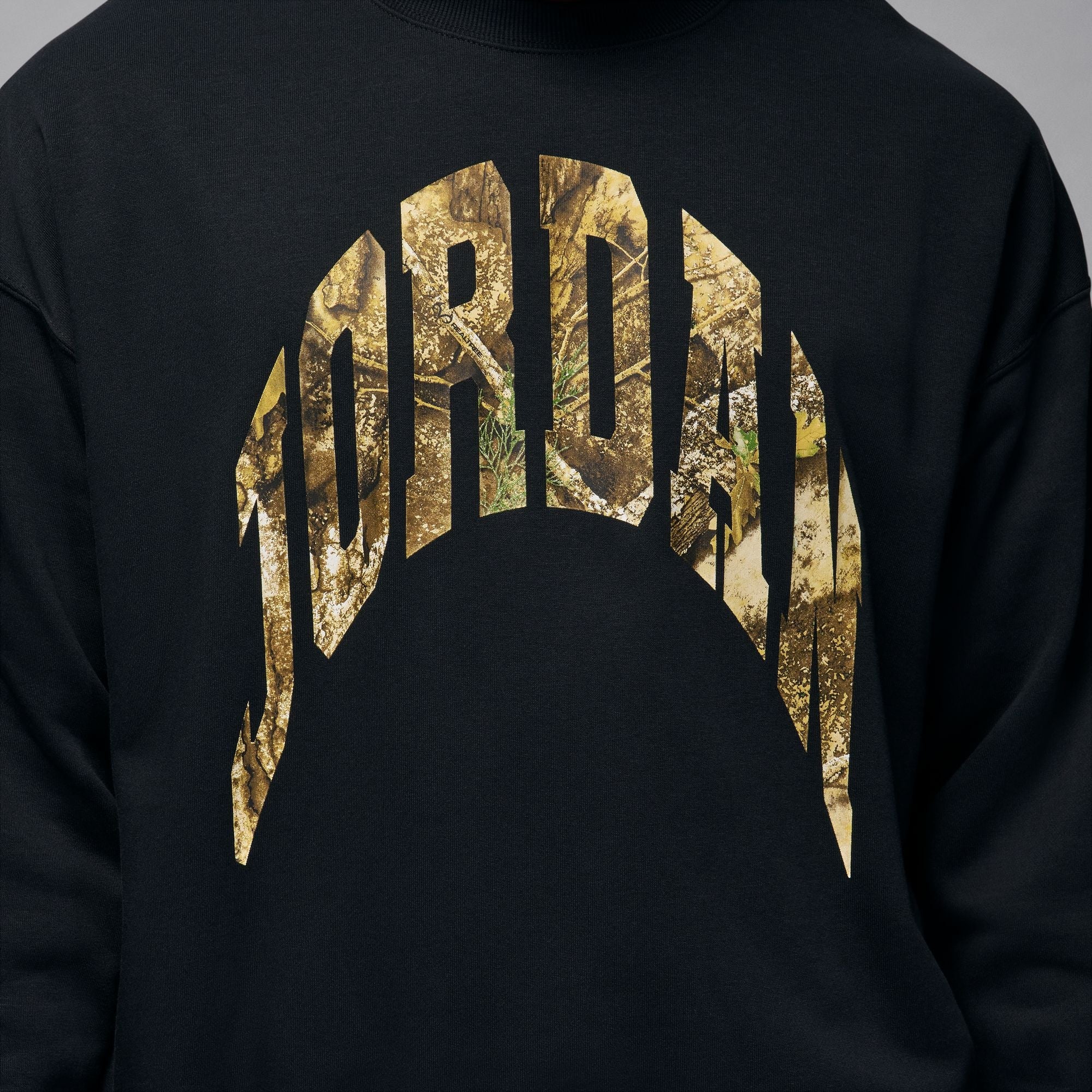 Air Jordan Mens French Terry Realtree Crewneck - Black