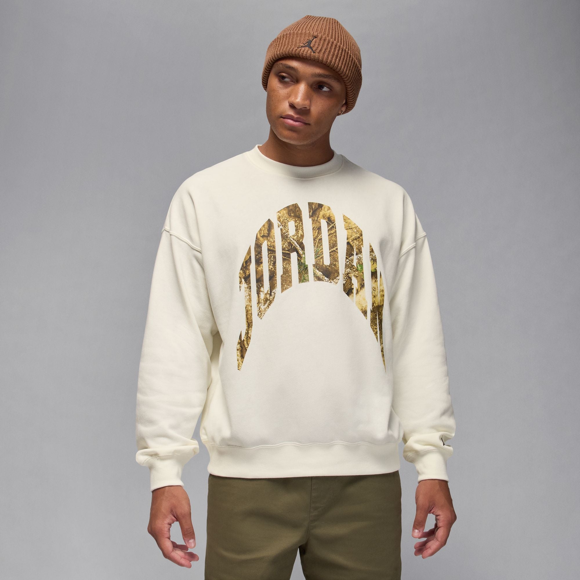 Air Jordan Mens French Terry Realtree Crewneck - Sail
