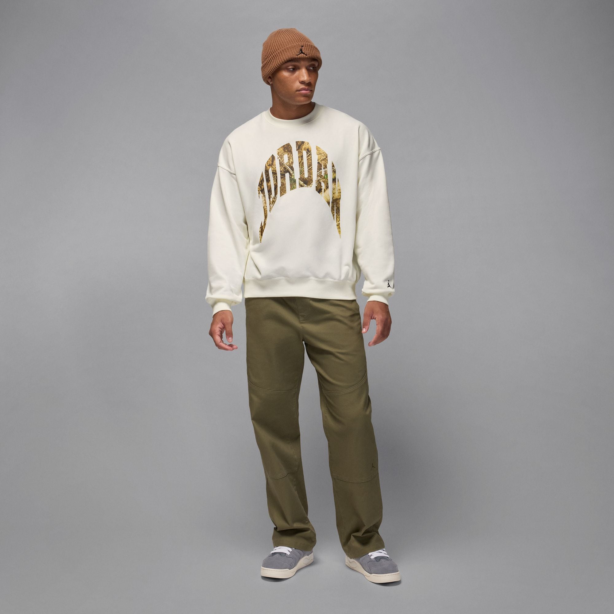 Air Jordan Mens French Terry Realtree Crewneck - Sail