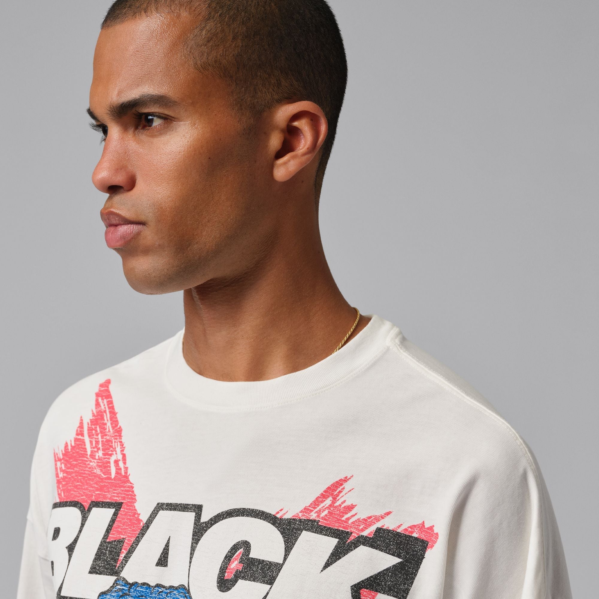 Air Jordan Mens Black Cat Long Sleeve - Cream