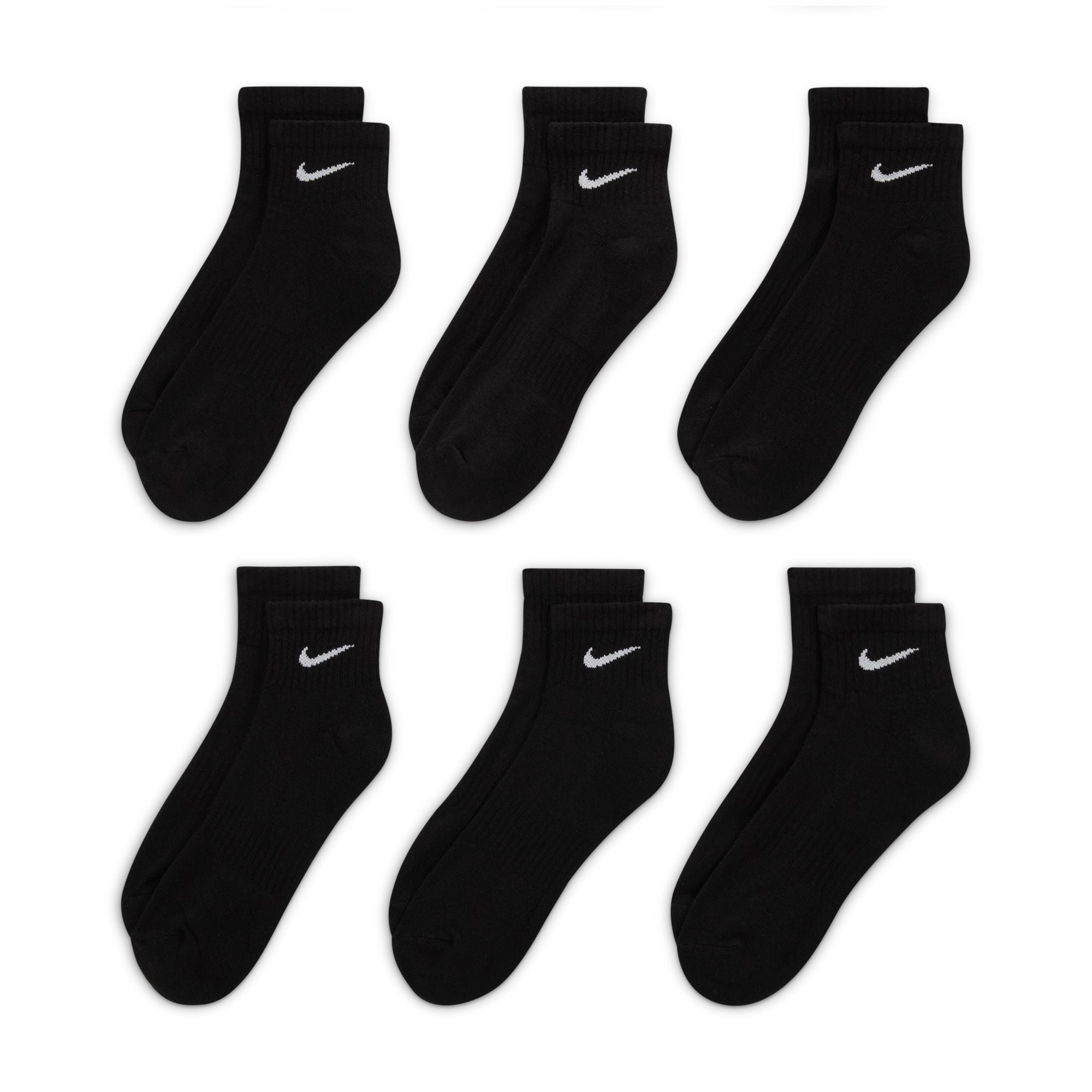 Nike Men's Everyday Cushioned 6-Pack Ankle Socks - Black